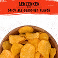 A bowl of savory, crunchy, Norse Roots Berzerker beef tallow potato chips that have a spicy, all-seasoned flavor.
