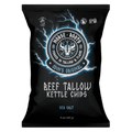 Norse Roots beef tallow potato chips in a black bag with Odin's Original Sea Salt Flavor